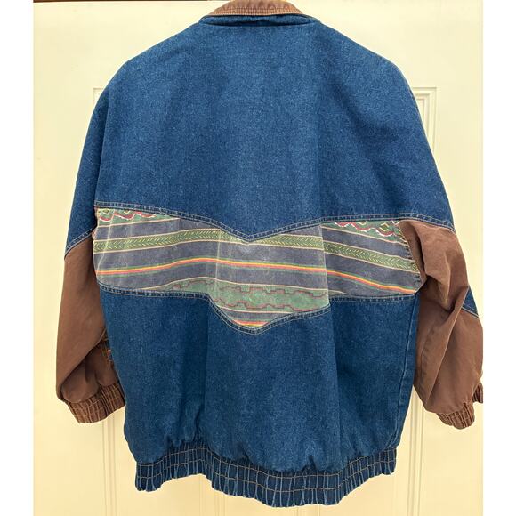 VTG 90’s At Ease Medium Oversize Denim Southwest Design Women’s Jacket - Picture 6 of 11